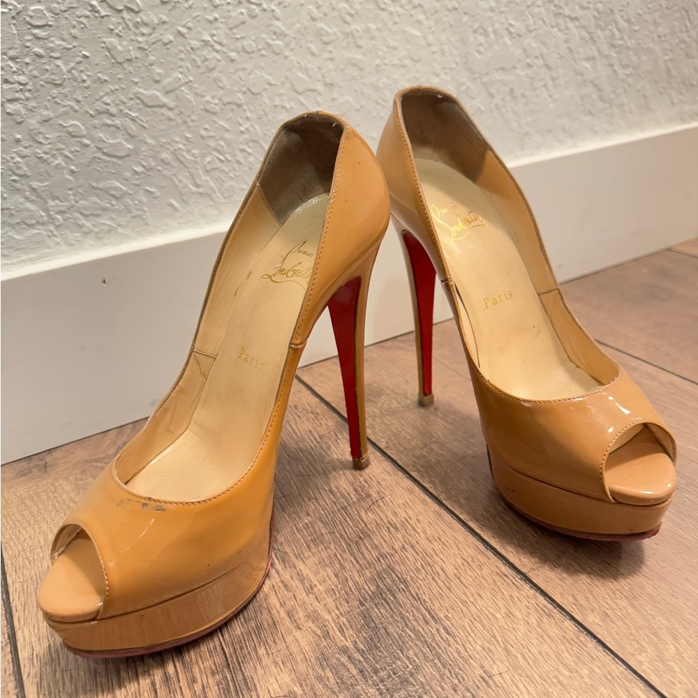 Christian Louboutin Peep Toe Platform Heels